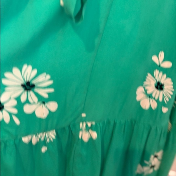 New Look Emerald Green Romantic Daisy Floral Cottagecore Wrap Dress Size 8 - Picture 13 of 14